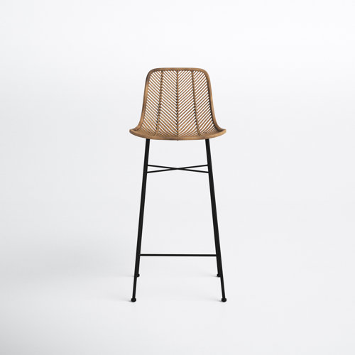 Laurel Wicker/Rattan Bar Stool & Reviews Joss & Main